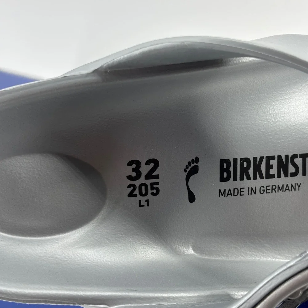 Birkenstock Gizeh EVA Sandals Kids 32 Silver Thong Waterproof New 1003497